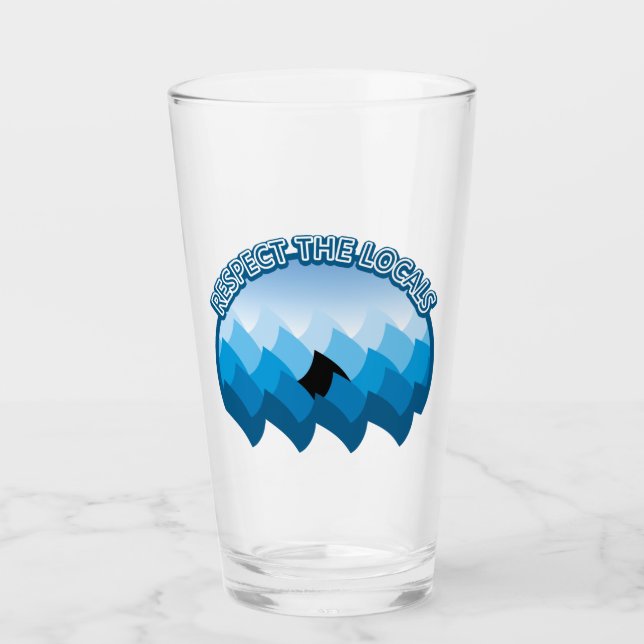 Respect The Locals - Shark Lovers Glass (Front)