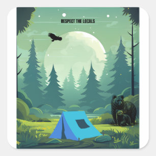 Respect the Locals – Wilderness Bear Square Sticker