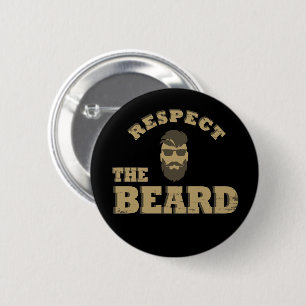 respect the man with beard 6 cm round badge