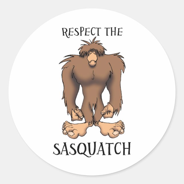 RESPECT THE SASQUATCH CLASSIC ROUND STICKER (Front)