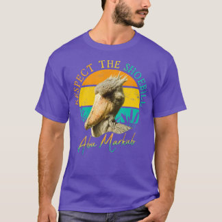 Respect The Shoebill Stork Art Abu Markub Bird T-Shirt