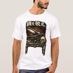 Respect the Steel Straight Razor Japanese T-Shirt