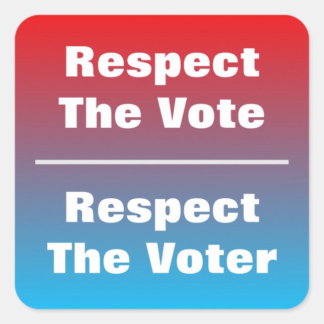 Respect The Vote and Voter Square Sticker (Front)