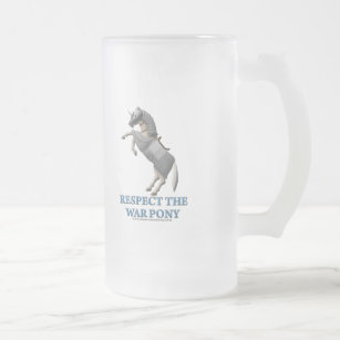 Respect the War Pony Frosted Glass Beer Mug