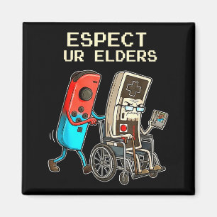 Respect Ur Elders Retro Gaming Controller Funny Magnet