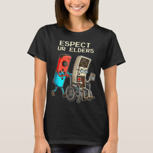Respect Ur Elders Retro Gaming Controller Funny T-Shirt