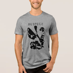 "Respect" with Black Lettering, Abstract Graphic Tri-Blend Shirt