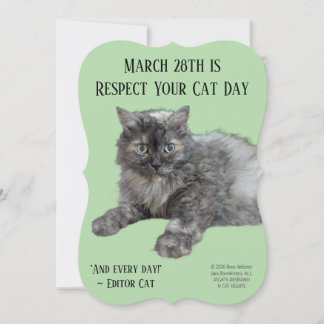 Respect Your Cat Day by RoseWrites Thank You Card