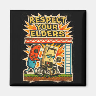 Respect Your Elders Funny Gamer Controller 80s Ret Magnet