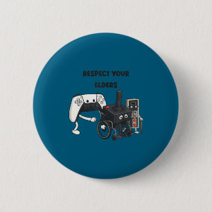 Respect Your Elders Funny Gaming 80s Style Old New 6 Cm Round Badge