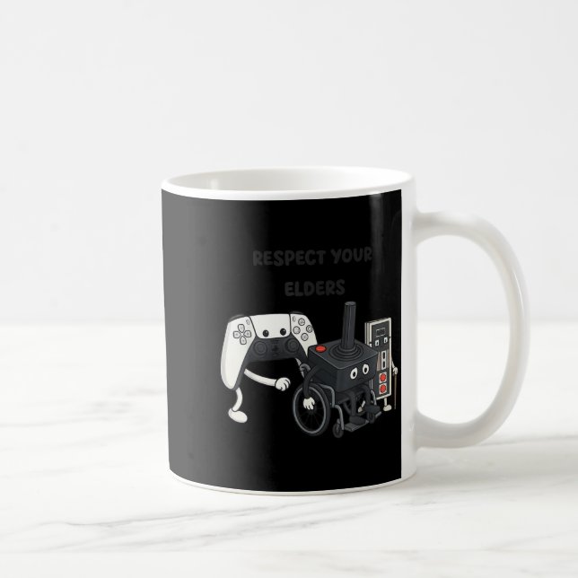 Respect Your Elders Funny Gaming 80s Style Old New Coffee Mug (Right)