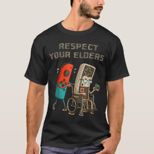 Respect Your Elders Funny Retro Gaming Clic Consol T-Shirt