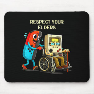 Respect Your Elders Funny Retro Gaming  Mouse Pad
