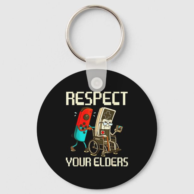 Respect Your Elders Gaming Clic  Key Ring (Front)