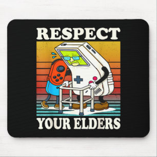 Respect Your Elders Gaming Control 80s Retro Funny Mouse Pad