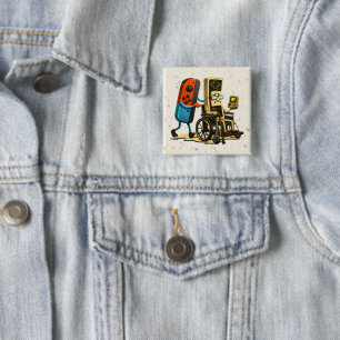 Respect Your Elders Gaming Control Retro Funny 15 Cm Square Badge