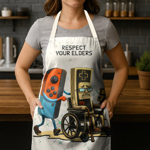 Respect Your Elders Gaming Control Retro Funny Apron