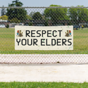 Respect Your Elders Gaming Control Retro Funny Banner