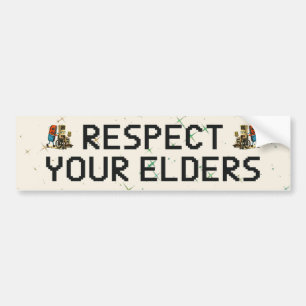 Respect Your Elders Gaming Control Retro Funny Bumper Sticker