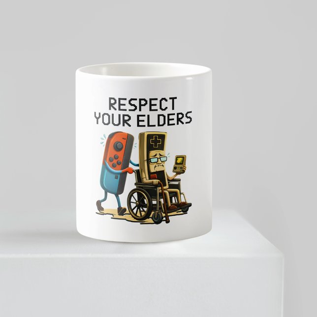 Respect Your Elders Gaming Control Retro Funny Coffee Mug (Creator Uploaded)