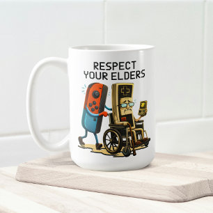 Respect Your Elders Gaming Control Retro Funny Coffee Mug