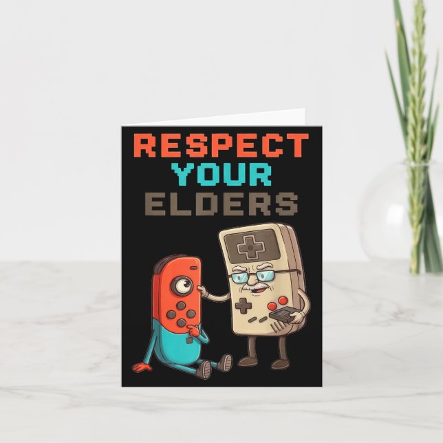 Respect Your Elders Gaming Control Retro Funny Gam Card (Front)