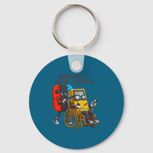 Respect Your Elders Gaming Control Retro Funny Gam Key Ring