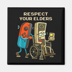 Respect Your Elders Gaming Control Retro Funny Gam Magnet