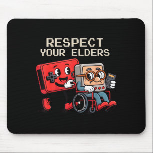 Respect Your Elders Gaming Control Retro Funny Gam Mouse Pad