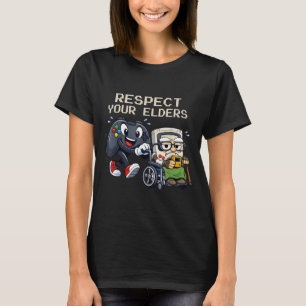 Respect Your Elders Gaming Control Retro Funny Gam T-Shirt