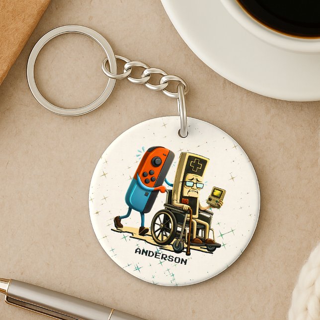 Respect Your Elders Gaming Control Retro Funny Key Ring (Creator Uploaded)
