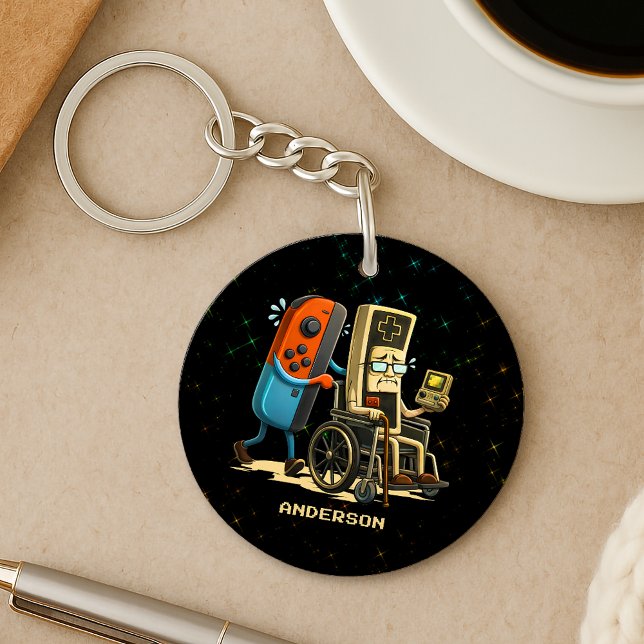 Respect Your Elders Gaming Control Retro Funny Key Ring (Creator Uploaded)