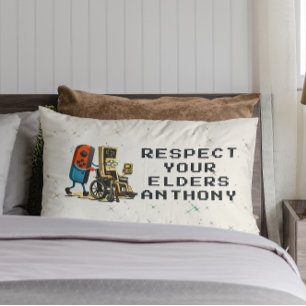 Respect Your Elders Gaming Control Retro Funny Lumbar Cushion