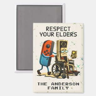 Respect Your Elders Gaming Control Retro Funny Magnet