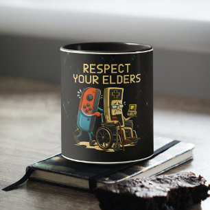 Respect Your Elders Gaming Control Retro Funny Mug