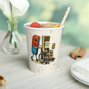 Respect Your Elders Gaming Control Retro Funny Paper Cups