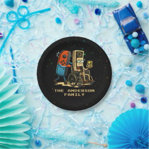 Respect Your Elders Gaming Control Retro Funny Paper Plate