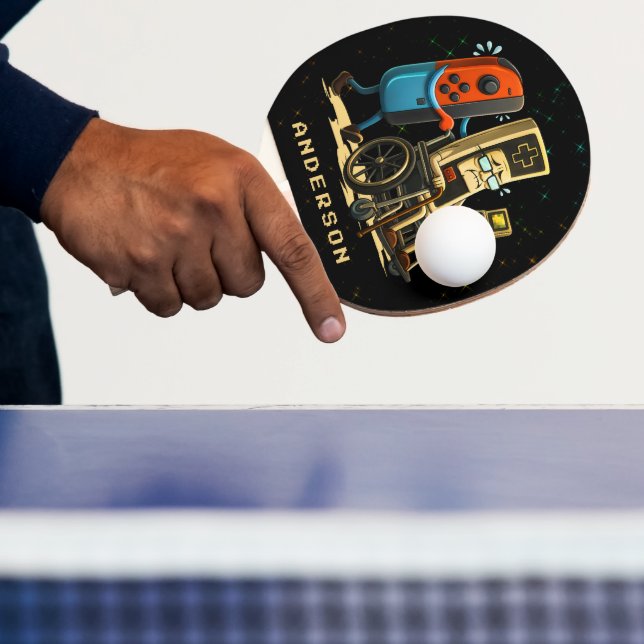 Respect Your Elders Gaming Control Retro Funny Ping Pong Paddle (Insitu)