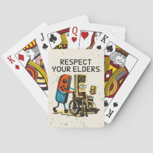 Respect Your Elders Gaming Control Retro Funny Playing Cards