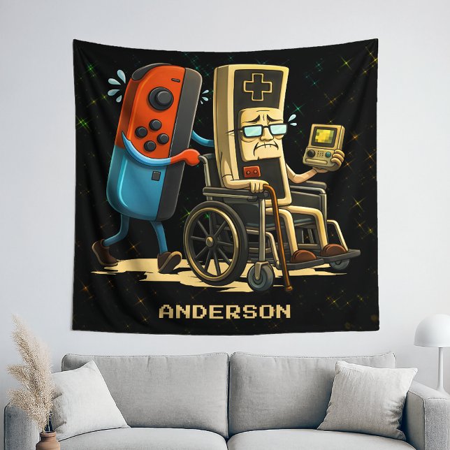 Respect Your Elders Gaming Control Retro Funny Tapestry (Creator Uploaded)