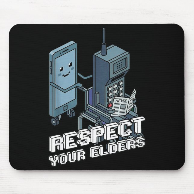 Respect your elders retro 80s gaming controller  mouse pad (Front)