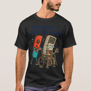 Respect Your Elders Retro Gaming Control Gamer Con T-Shirt