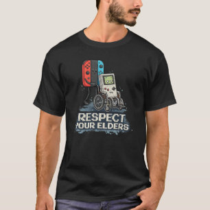 Respect Your Elders Retro Gaming Design T-Shirt