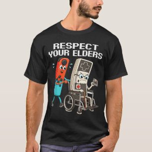 Respect Your Elders Retro Gaming Funny Controller  T-Shirt