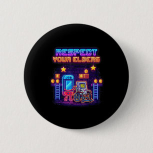 Respect Your Elders Retro Gaming Funny Gamer Contr 6 Cm Round Badge