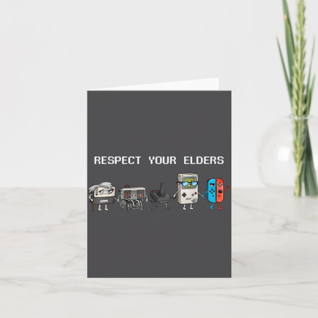 Respect Your Elders Retro Gaming Funny Gamer Contr Card (Front)