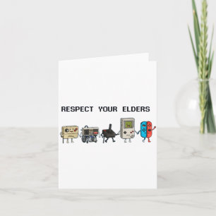 Respect Your Elders Retro Gaming Funny Gamer Contr Card