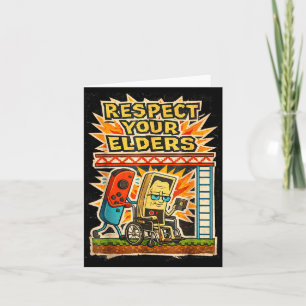 Respect Your Elders Retro Gaming Funny Gamer Contr Card