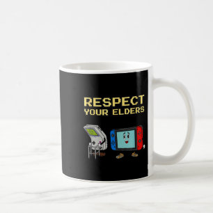 Respect Your Elders Retro Gaming Funny Gamer Contr Coffee Mug