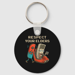 Respect Your Elders Retro Gaming Funny Gamer Contr Key Ring
